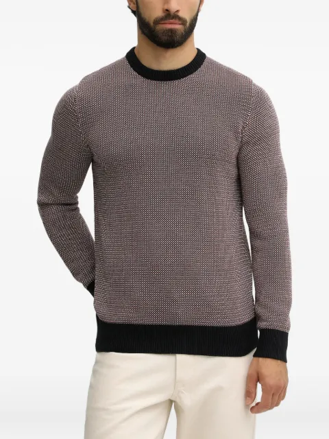 Barbour Wells patterned crew-neck sweater Blue MKN1665
