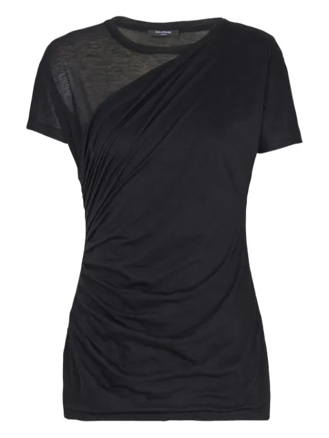 Balmain draped T-shirt Black GF1EF003JL63