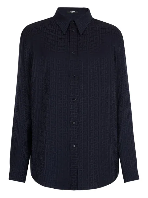 Balmain monogram jacquard shirt Blue GH1HS555VI74