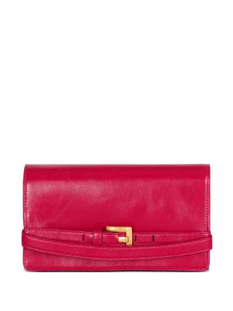 Balmain Shuffle calfskin wallet with chain Pink GN1ON259LMTE
