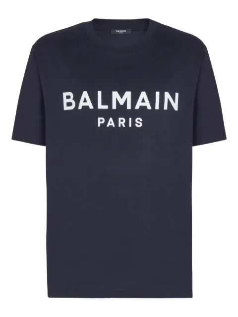 Balmain T-shirt with Balmain Paris print Blue GH1EG000BD45