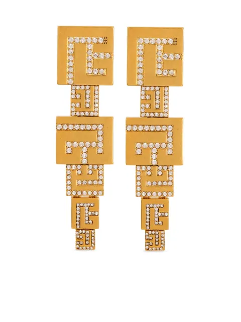 Balmain PB-logo pendant earrings Gold GN1XI588MBAS