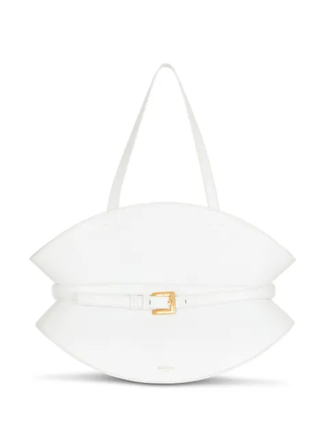 Balmain medium Shuffle bag in calfskin leather White FN0DQ023LMTE