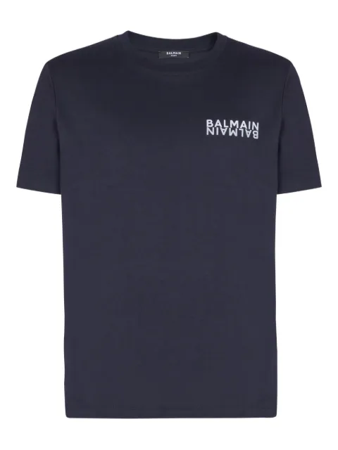 Balmain logo-print T-shirt Blue EH6EG000BB04