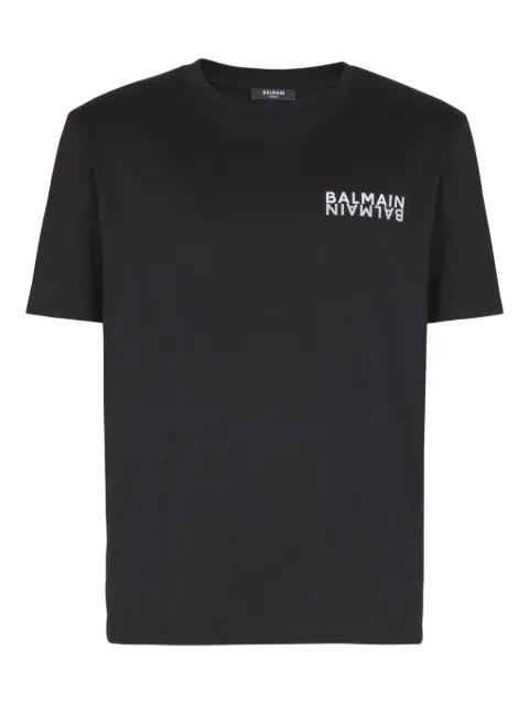 Balmain logo-print T-shirt Black EH6EG000BB04