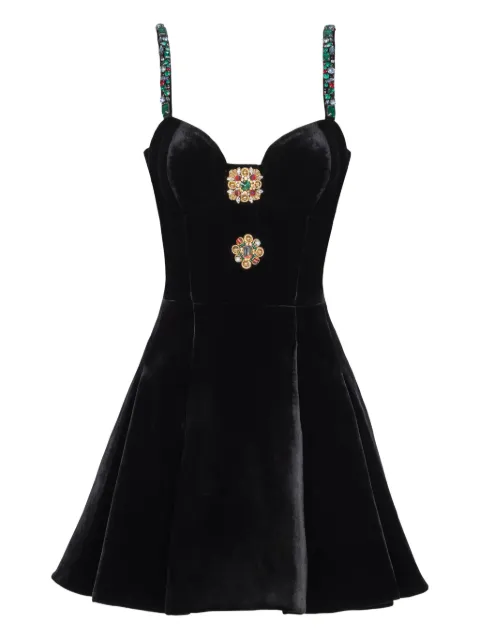 Balmain embellished strappy velvet dress Black GF1R2545PD38