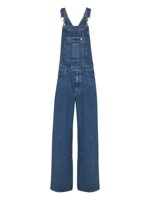 Balmain T-bar-fastening denim jumpsuit Blue GH1MQ010DG08