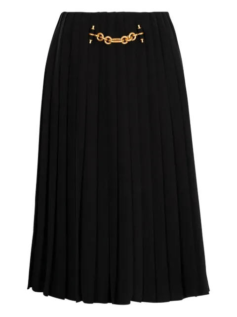 Balmain pleated chain-embellished skirt Black GF1LC890SF32