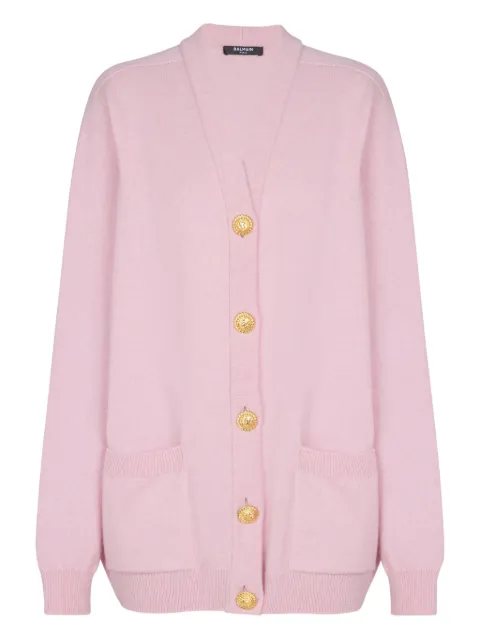 Balmain V-neck button cardigan Pink GF1KO003KI87