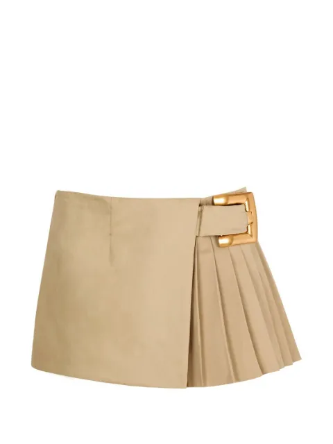 Balmain belt pleated mini skirt Neutrals GF1LBB30CG43
