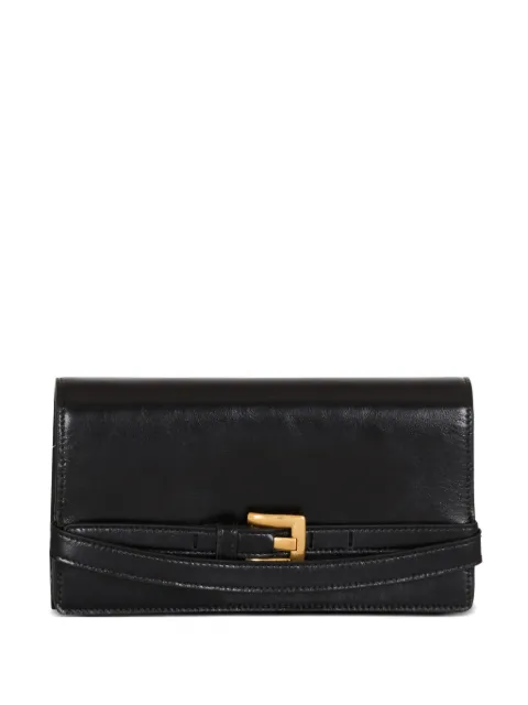 Balmain belt-detail clutch bag Black GN1ON259LMTE