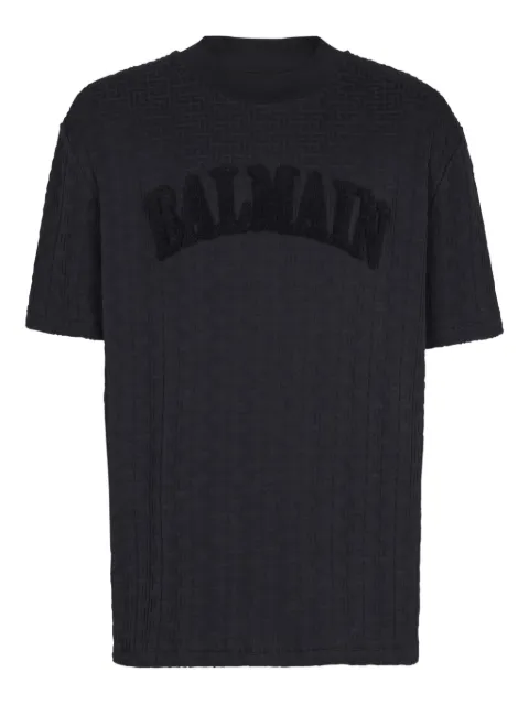 Balmain Terry monogram T-shirt Black GH1EG200GF48