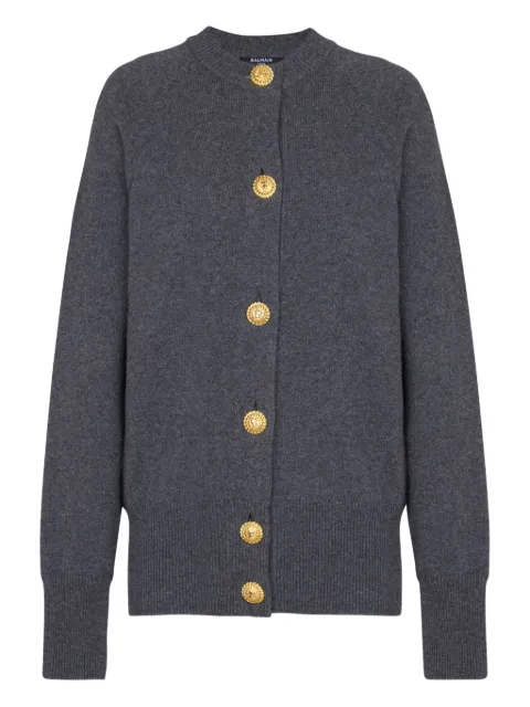 Balmain buttoned eco-cashemere cardigan Grey GF1KL270KI87