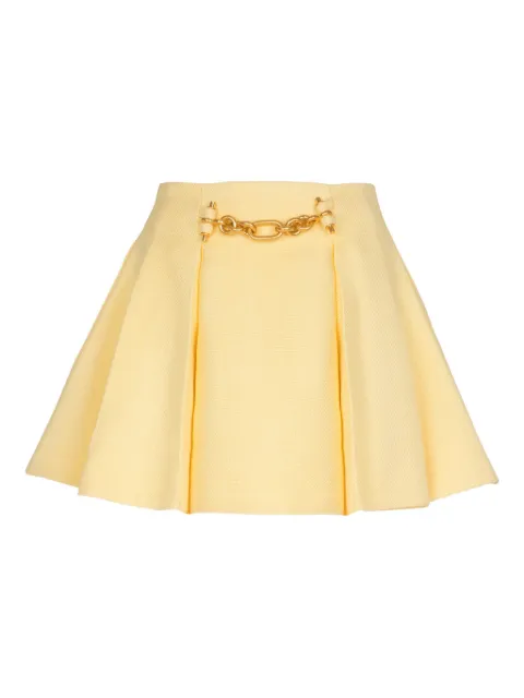 Balmain chain-detail mini skirt Yellow GF1LBB34VI58