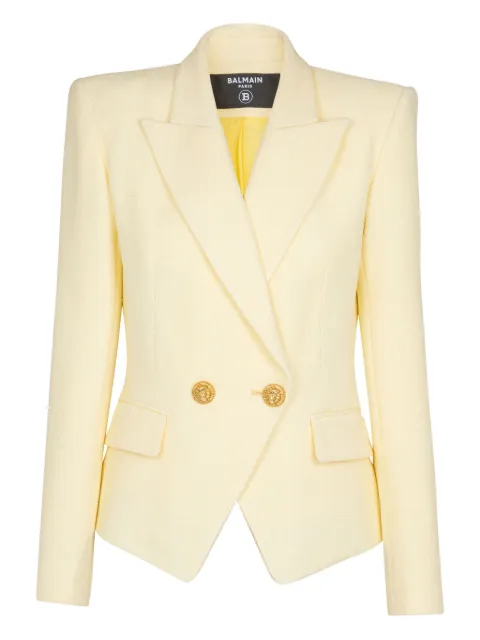 Balmain double-button blazer Yellow GF1SI650VI58