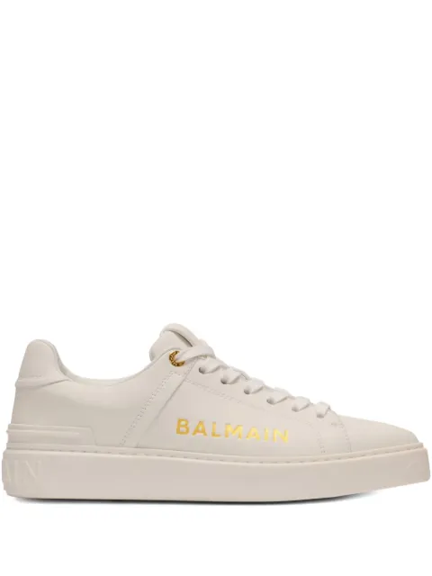 Balmain B-court printed calfskin trainers White GN1VI690LSBG
