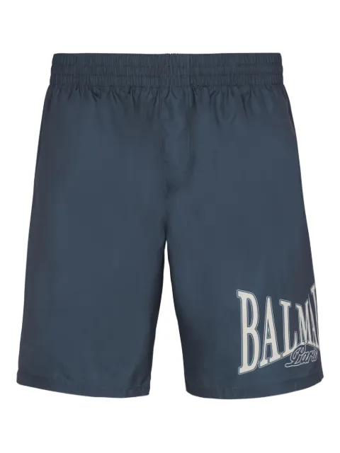 Balmain College-logo swim shorts Blue BWB791790482