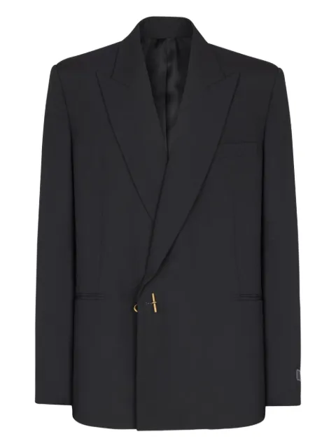 Balmain notched-lapel wool blazer Black GH1SE486WD49