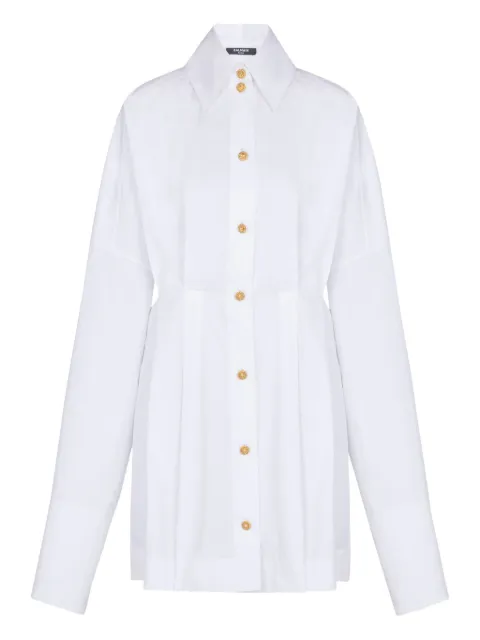 Balmain buttoned poplin shirt dress White GF1R9412CB09