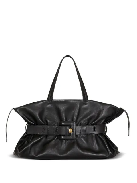Balmain Anthem buckle tote bag Black GM1DC278LOLP