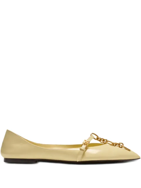 Balmain shiny lambskin Sync ballet flats Yellow GN1UF199LNPX