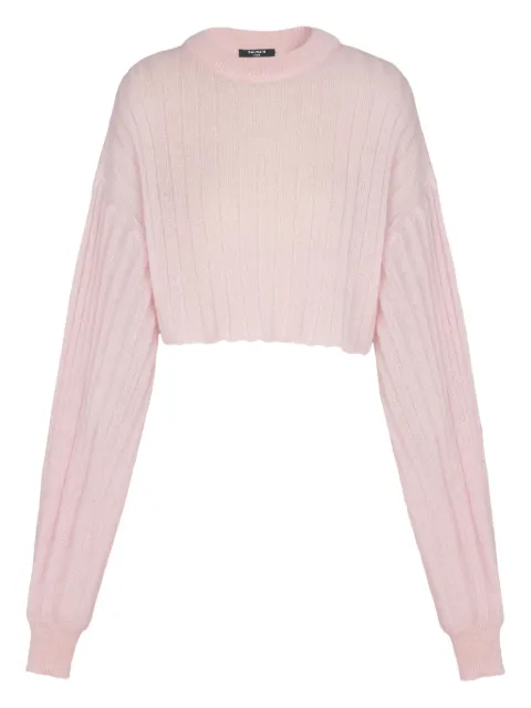 Balmain ribbed long-sleeve sweater Pink GF1KA135KJ58