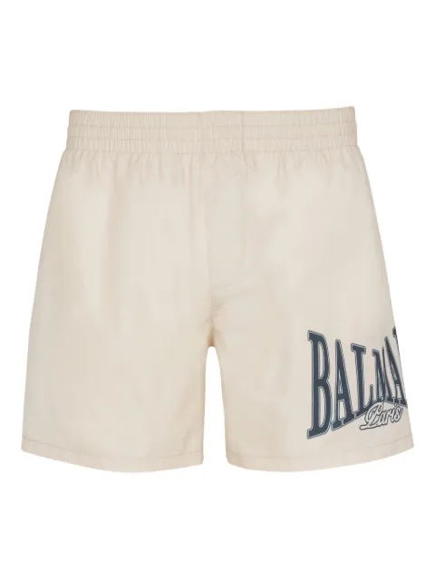 Balmain logo-print swim shorts Neutrals BWB641790286
