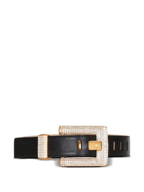 Balmain Anthem square-buckle belt Black GN1WJ212LSAX