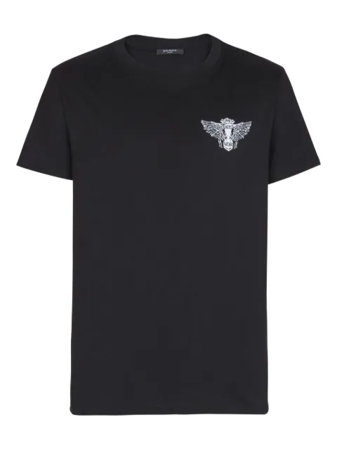 Balmain T-shirt with Balmain Wings print Black GH1EF000GF39