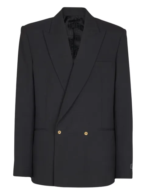 Balmain double-breasted wool blazer Black GH1SI890WD49