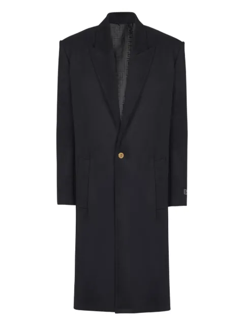 Balmain oversized wool and cashmere coat Black GH1UD380WD53