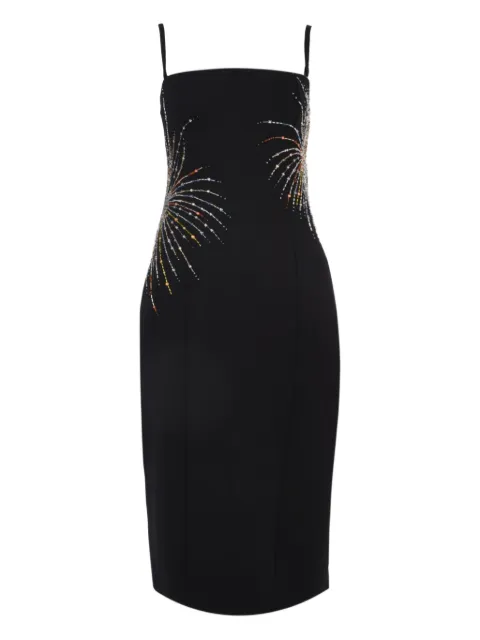 STAUD Britney embellished-detail midi dress Black R26R2207BT
