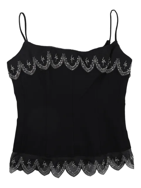 STAUD Colette scalloped top Black R26R1108PT