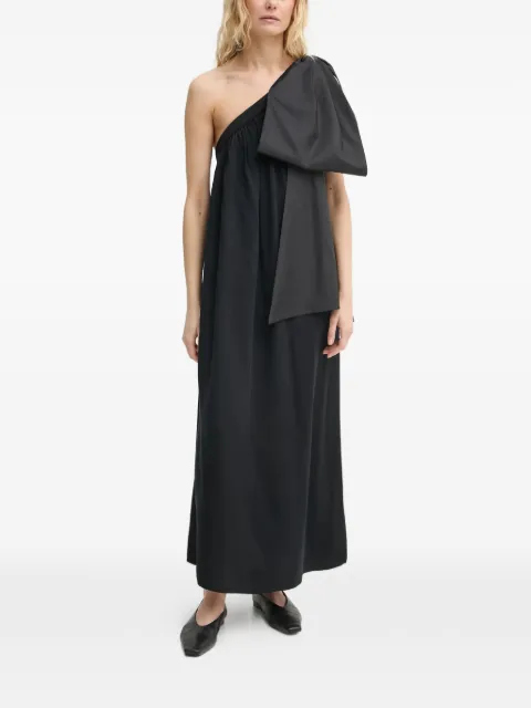 Sleeper bow one-shoulder midi dress Black HC2402VMD