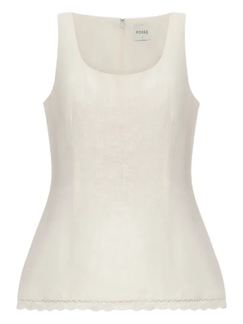 Posse Effi lace-trim top White PS1803