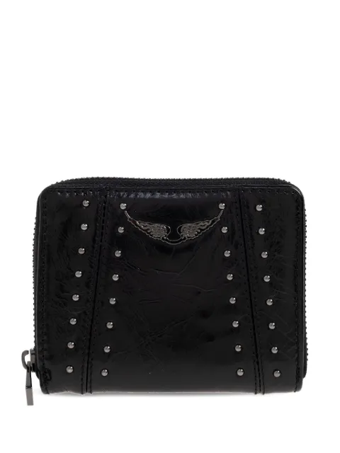 Zadig&Voltaire mini ZV patent studs wallet Black LWSG03801