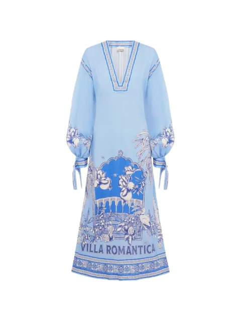 ALEMAIS floral print V-neck dress Blue 6090D
