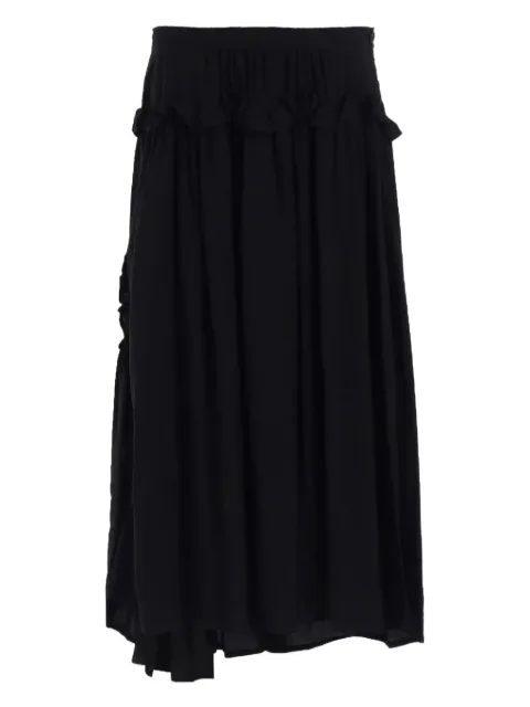Y's ruffled midi skirt Black YLS14200