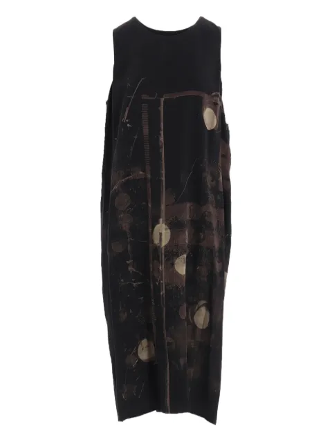 Y's printed sleeveless midi dress Black YLD19209