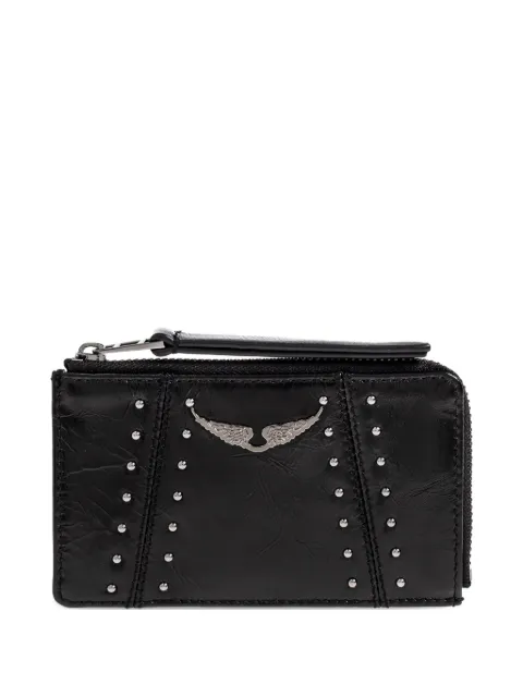 Zadig&Voltaire ZV patent studs cardholder Black LWSG03800