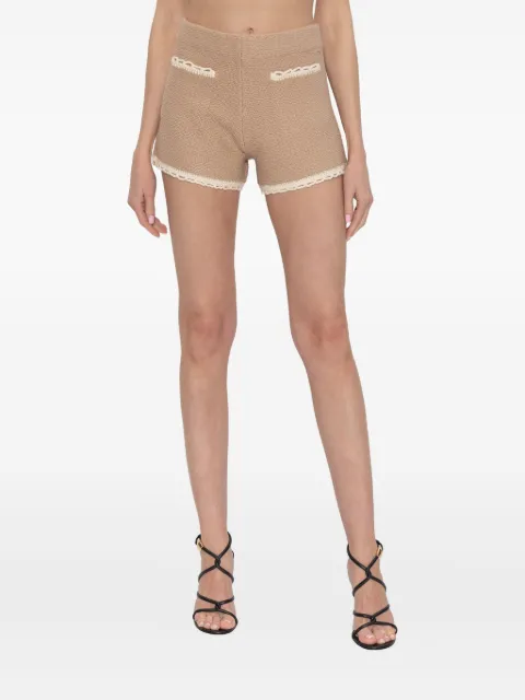 Posse Willow crochet-trim shorts Neutrals PS1772