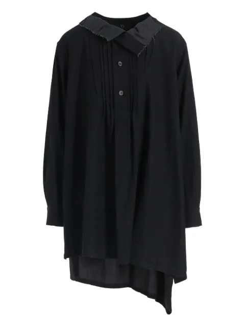 Y's button-placket asymmetric blouse Black YLB17008