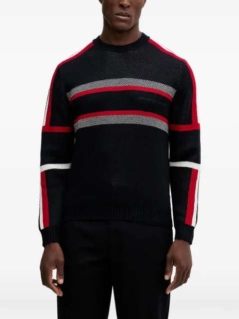 Armani Exchange striped crew-neck sweater Black XM001341AF13776