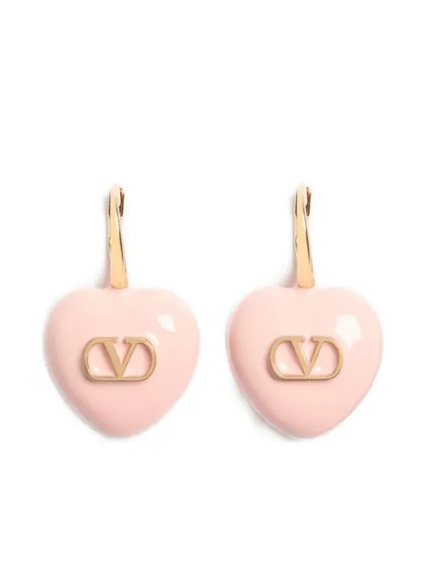 Valentino Garavani Coeur Royal metal and enamel earrings Pink WJ0BJ5MJP