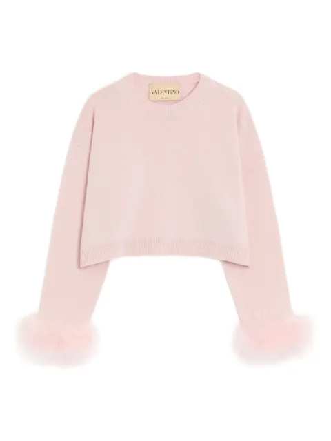 Valentino Garavani feather-detail cashmere sweater Pink BKC71PA2L