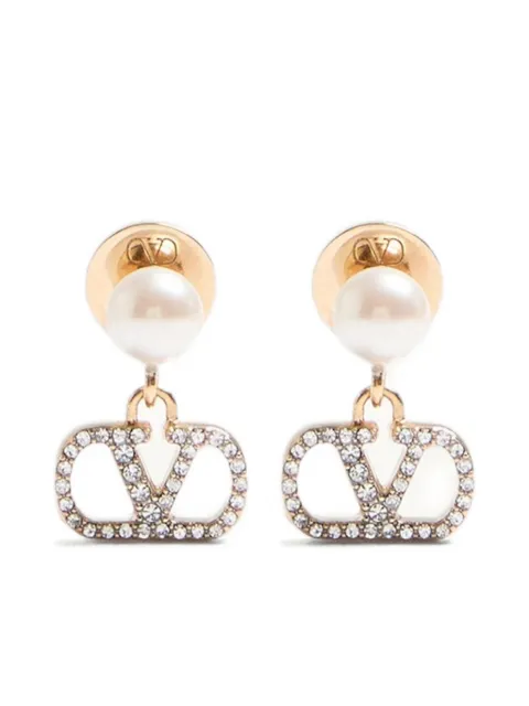 Valentino Garavani VLogo Signature pearl-embellished earrings Gold JJ0X81HJY