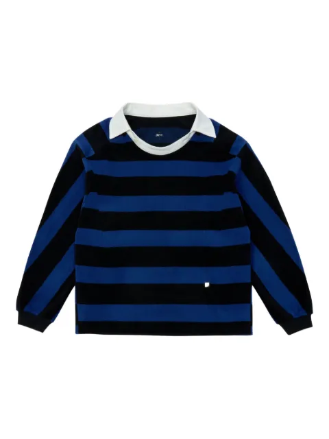 Ader Error striped-pattern long-sleeves polo shirt Blue BO01FWPL0101BL