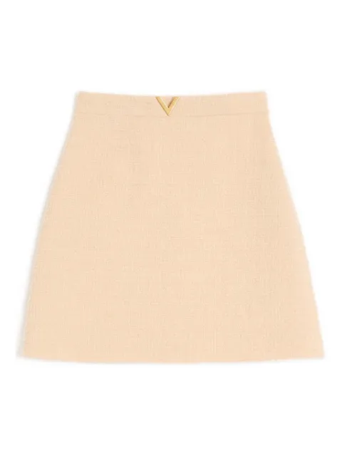 Valentino Garavani V-shaped gold detail mini skirt Neutrals BRAEH09VM
