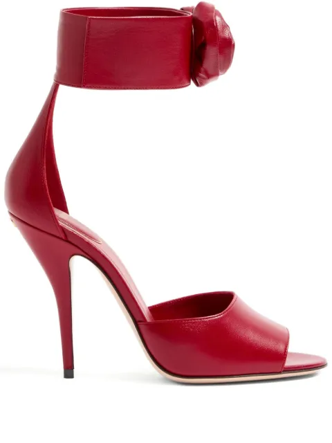 Valentino Garavani Drip Rose kidskin sandals with crystals 105mm Red WS0MY5RDW