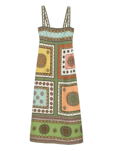 ALEMAIS Contina square-neck midi dress Green 6416D